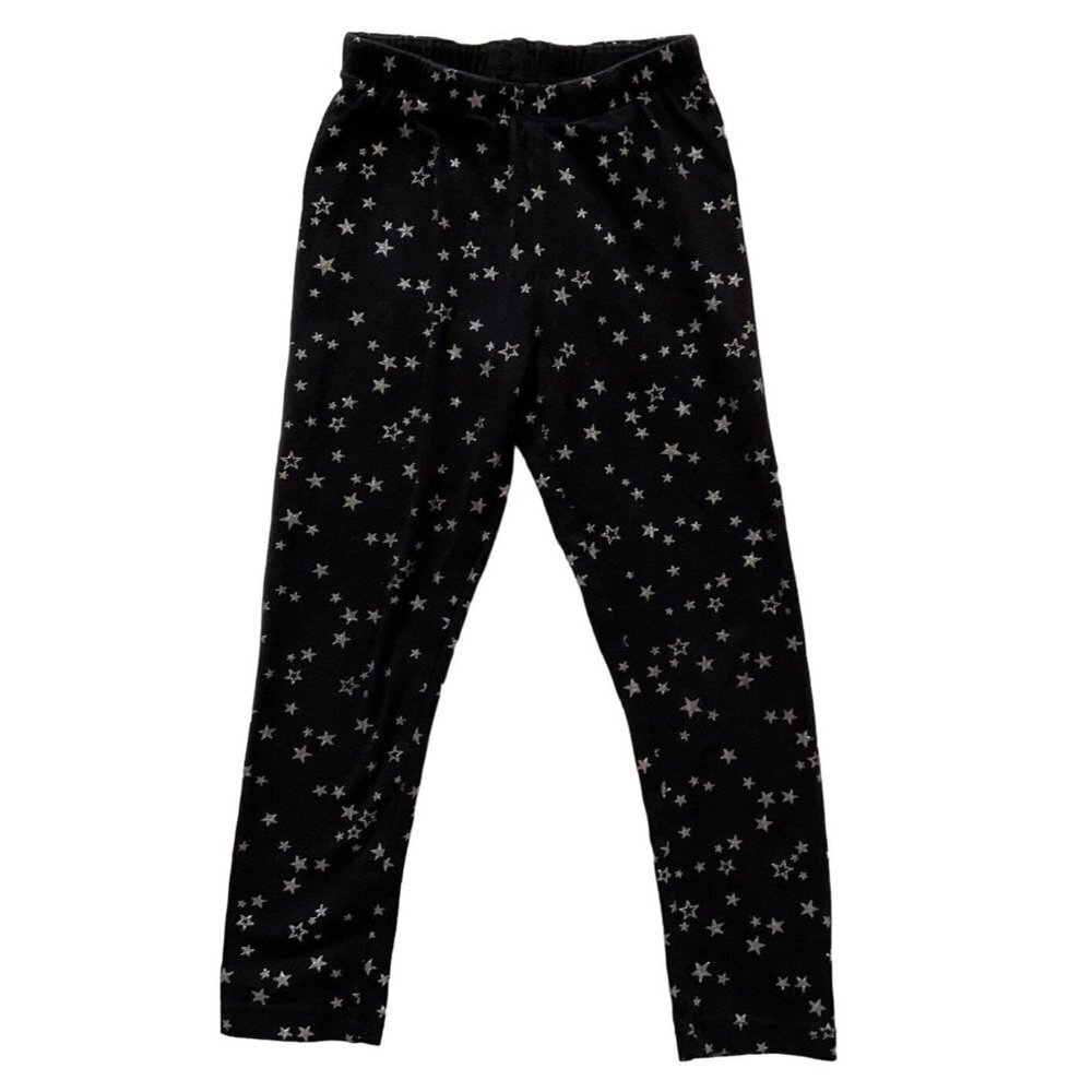 Stars glitter black leggings‎ Girls size 5/6